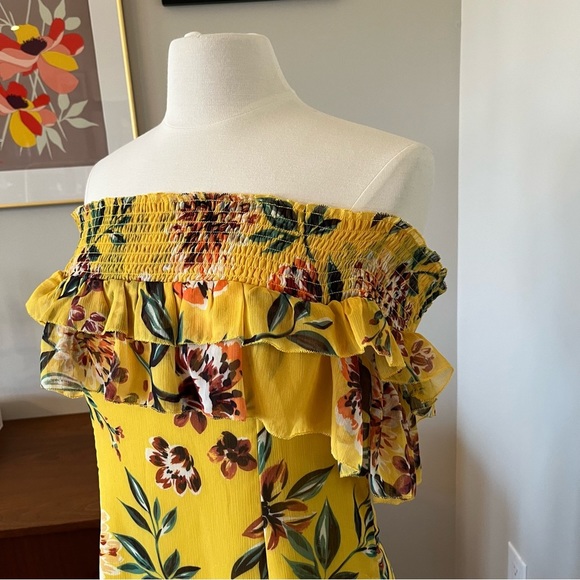TULAROSA Yellow Floral Strapless Dress - Picture 3 of 9
